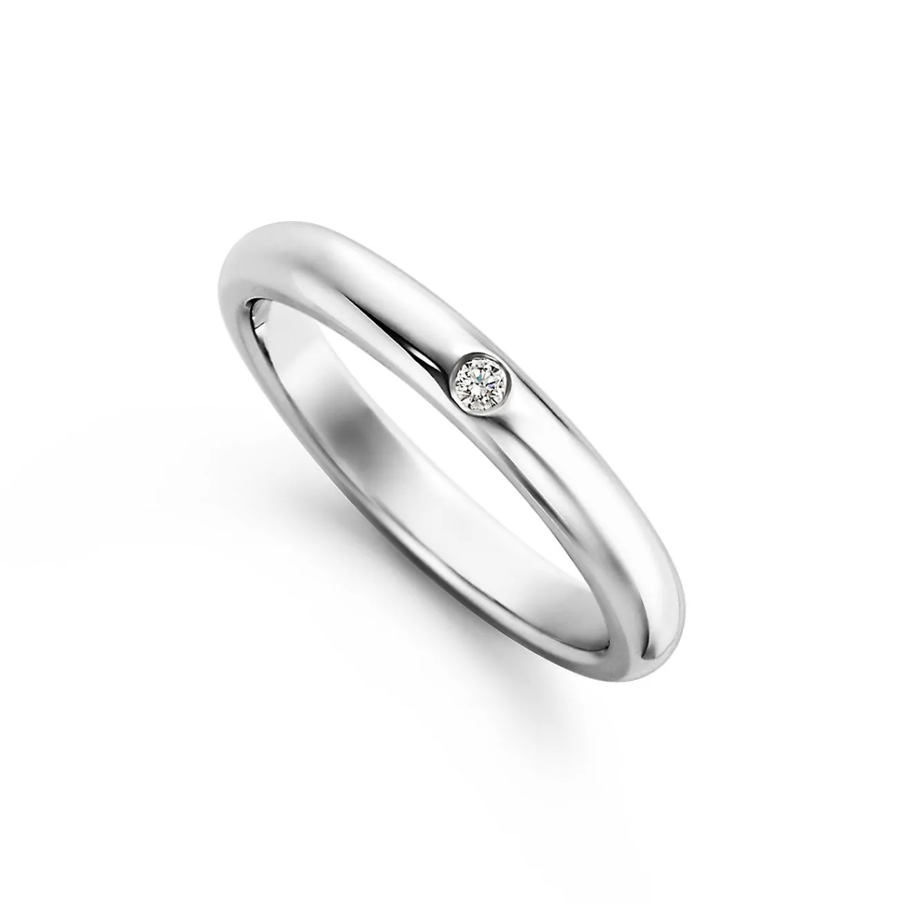 Tiffany & Co. Elsa Peretti® band ring with a diamond in platinum. | ^Women Rings|Stacking Rings