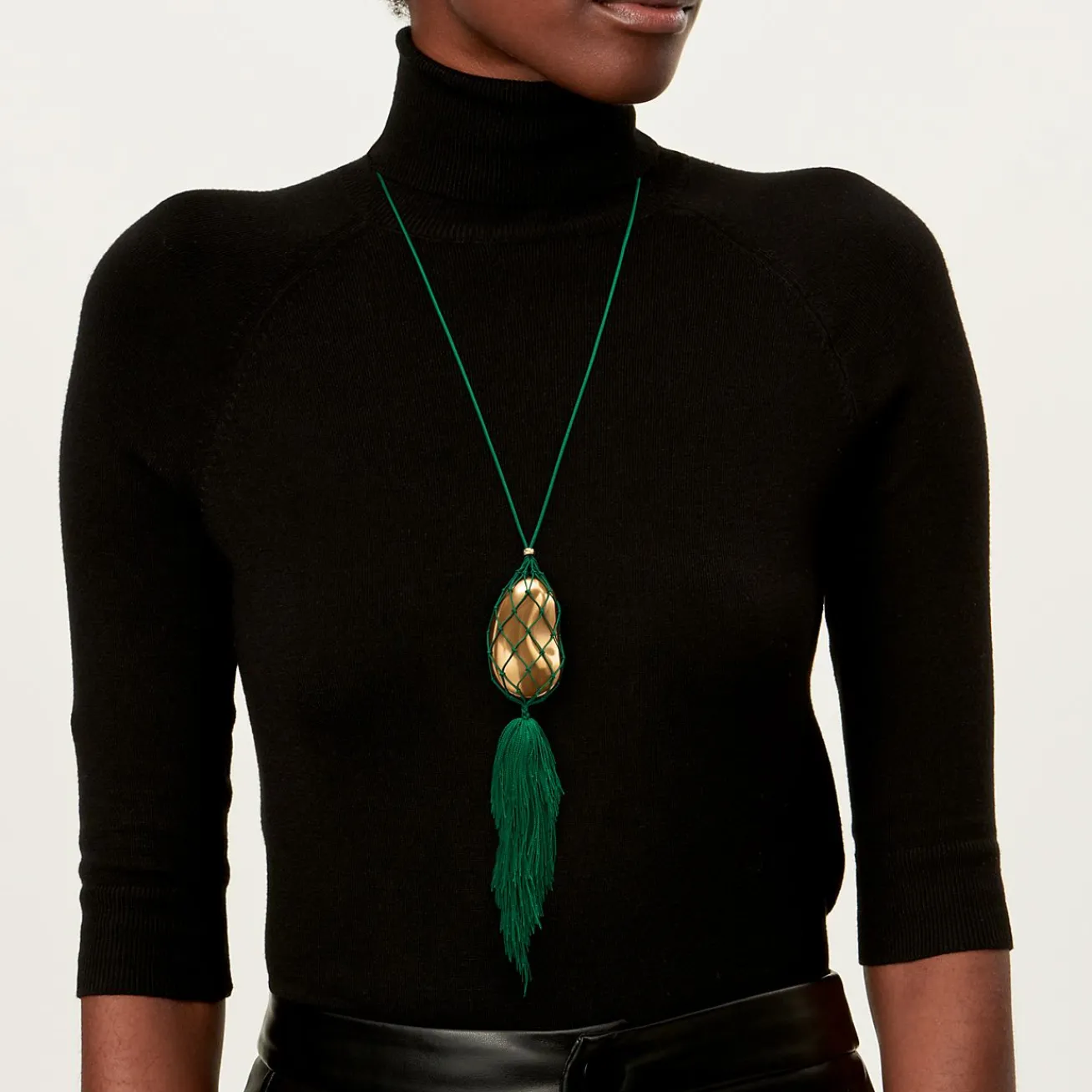 Tiffany & Co. Elsa Peretti® Bean® design Necklace of Gold Lacquer over Japanese Hardwood | ^ Necklaces & Pendants|Gold Jewelry