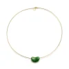 Tiffany & Co. Elsa Peretti® Bean® design Wire Necklace in Yellow Gold with Green Jade, 20 mm | ^ Necklaces & Pendants|Gold Jewelry