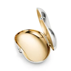 Tiffany & Co. Elsa Peretti® Bean® design Pillbox in Sterling Silver and Yellow Gold | ^ The Home|Housewarming Gifts
