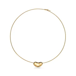 Tiffany & Co. Elsa Peretti® Bean® design Wire Necklace in Yellow Gold, 20 mm | ^ Necklaces & Pendants|Gold Jewelry
