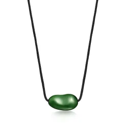 Tiffany & Co. Elsa Peretti® Bean® design Pendant with Green Jade, 29 x 50 mm | ^ Necklaces & Pendants|Colored Gemstone Jewelry