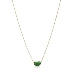 Tiffany & Co. Elsa Peretti® Bean® design Pendant in Yellow Gold with Green Jade, 9 mm | ^ Necklaces & Pendants|Gold Jewelry