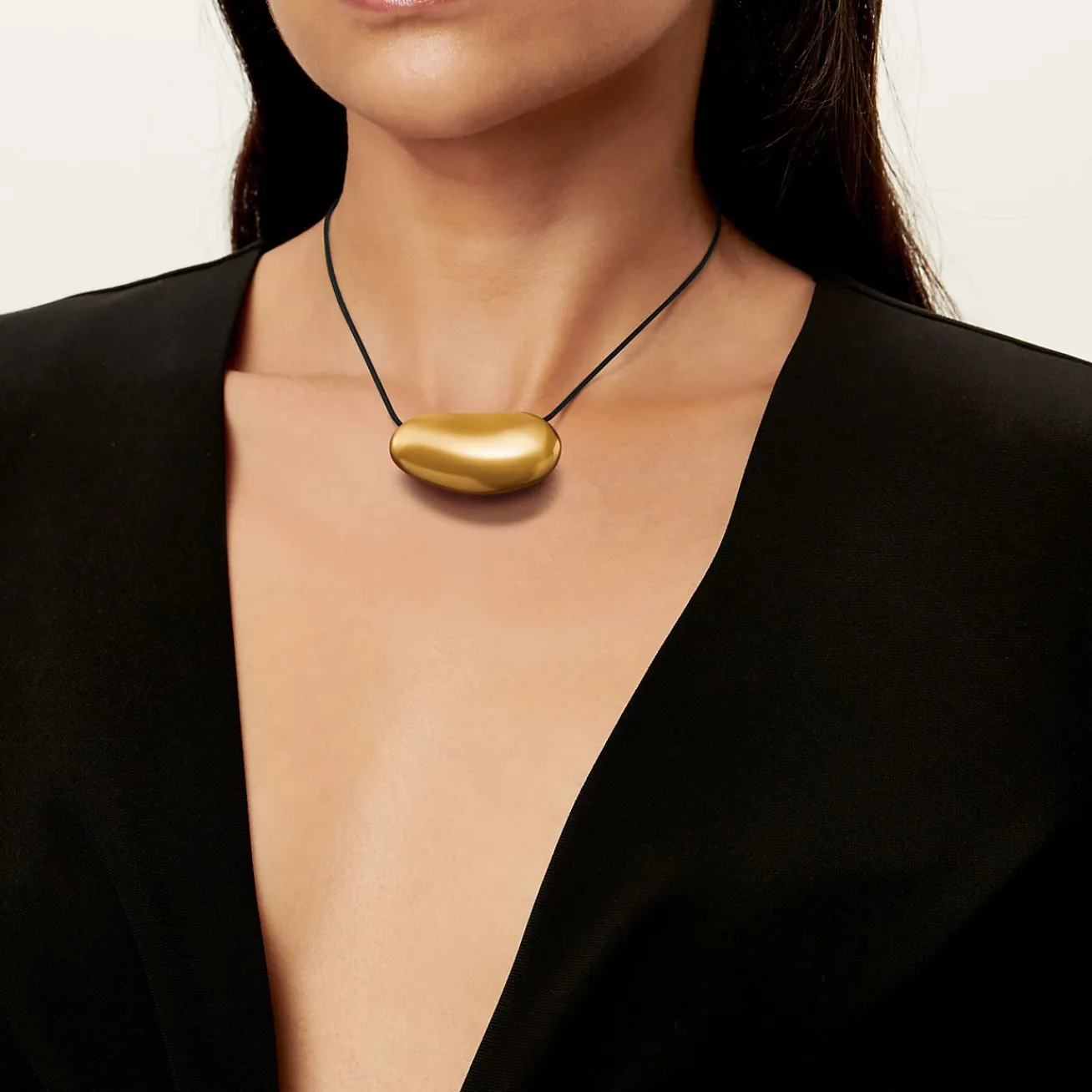 Tiffany & Co. Elsa Peretti® Bean® design Pendant in Gold Lacquer over Japanese Hardwood | ^ Necklaces & Pendants|Elsa Peretti®