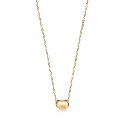 Tiffany & Co. Elsa Peretti® Bean® design Pendant in Yellow Gold with Pavé Diamonds, 6.5 mm | ^ Necklaces & Pendants|Gold Jewelry