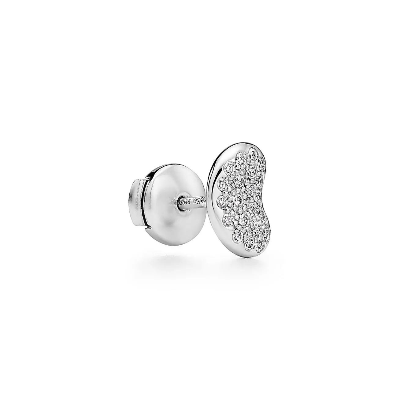 Tiffany & Co. Elsa Peretti® Bean® design Earrings in Platinum with Diamonds, 9 mm | ^ Earrings|Platinum Jewelry