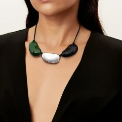 Tiffany & Co. Elsa Peretti® Bean® design Necklace in Silver and Lacquer over Japanese Hardwood | ^ Necklaces & Pendants|New Jewelry