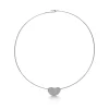 Tiffany & Co. Elsa Peretti® Bean® design Wire Necklace in Platinum with Pavé Diamonds, 20 mm | ^ Necklaces & Pendants|Platinum Jewelry