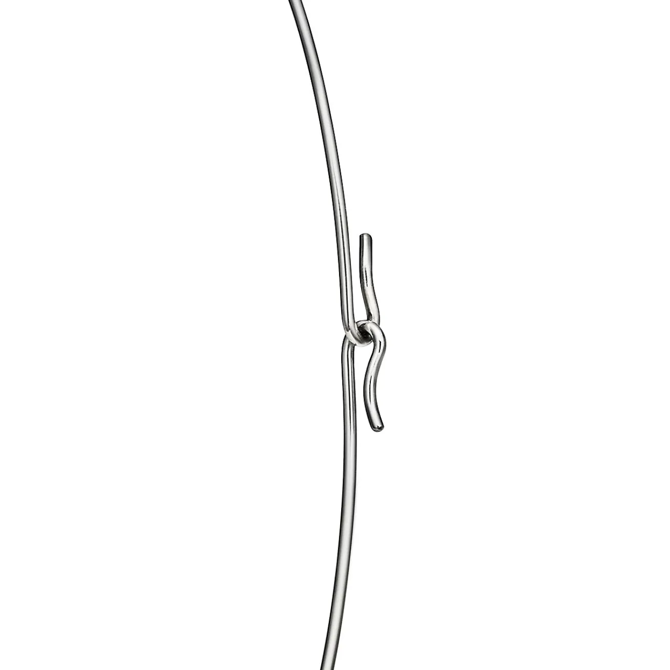 Tiffany & Co. Elsa Peretti® Bean® design Wire Necklace in Platinum with Pavé Diamonds, 20 mm | ^ Necklaces & Pendants|Platinum Jewelry