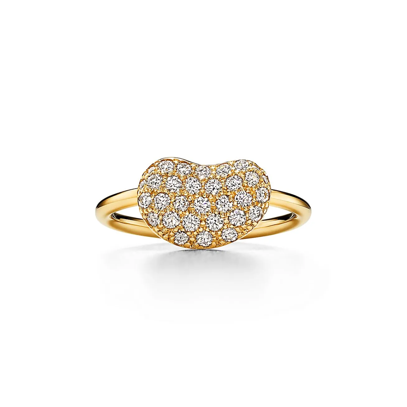 Tiffany & Co. Elsa Peretti® Bean® design Wire Ring in Yellow Gold with Pavé Diamonds, 12 mm | ^ Rings|Gold Jewelry