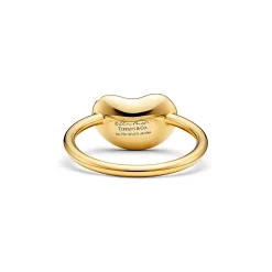 Tiffany & Co. Elsa Peretti® Bean® design Wire Ring in Yellow Gold with Pavé Diamonds, 12 mm | ^ Rings|Gold Jewelry
