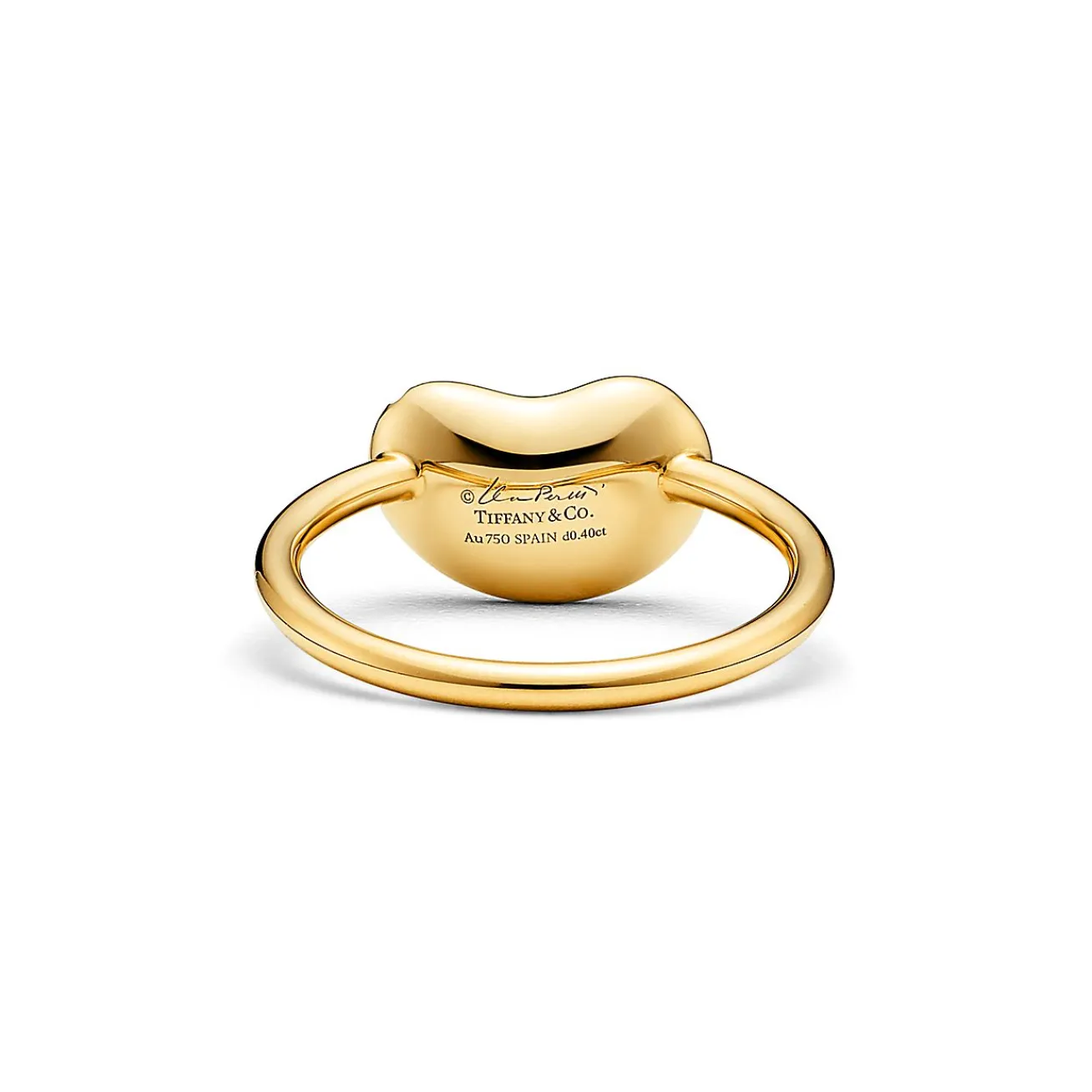 Tiffany & Co. Elsa Peretti® Bean® design Wire Ring in Yellow Gold with Pavé Diamonds, 12 mm | ^ Rings|Gold Jewelry