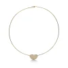 Tiffany & Co. Elsa Peretti® Bean® design Wire Necklace in Gold with Pavé Diamonds, 20 mm | ^ Necklaces & Pendants|Gold Jewelry