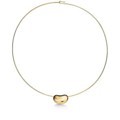 Tiffany & Co. Elsa Peretti® Bean® design Wire Necklace in Gold with Pavé Diamonds, 20 mm | ^ Necklaces & Pendants|Gold Jewelry