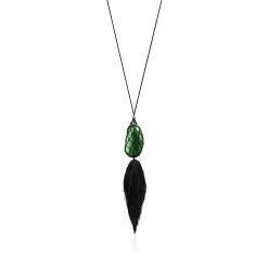 Tiffany & Co. Elsa Peretti® Bean® design Necklace of Green Jade, 29 x 50 mm | ^ Necklaces & Pendants|Gold Jewelry