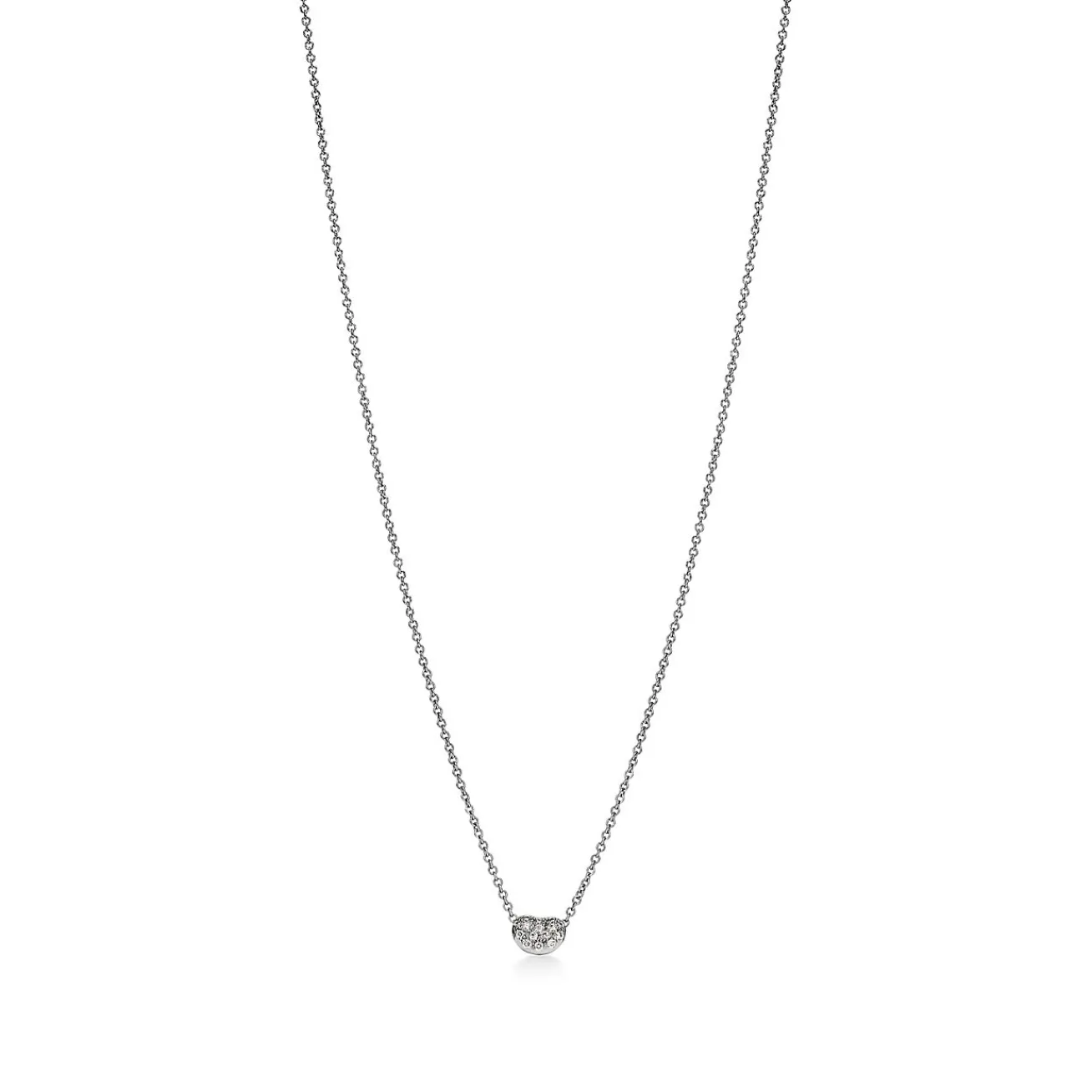 Tiffany & Co. Elsa Peretti® Bean® design Pendant in Platinum with Diamonds | ^ Necklaces & Pendants|Dainty Jewelry