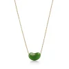Tiffany & Co. Elsa Peretti® Bean® design Pendant in Yellow Gold with Green Jade, 18 mm | ^ Necklaces & Pendants|Gold Jewelry