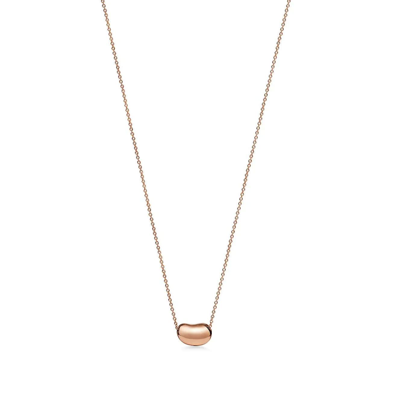 Tiffany & Co. Elsa Peretti® Bean® design Pendant in Rose Gold with Diamonds, 12 mm | ^ Necklaces & Pendants|Dainty Jewelry