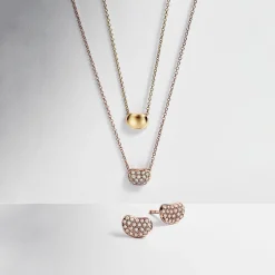 Tiffany & Co. Elsa Peretti® Bean® design Pendant in Rose Gold with Pavé Diamonds, 6.5 mm | ^ Necklaces & Pendants|Rose Gold Jewelry