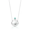 Tiffany & Co. Elsa Peretti® Bottle round bottle pendant in silver with a turquoise stopper. | ^ Necklaces & Pendants|Sterling Silver Jewelry