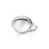 Tiffany & Co. Elsa Peretti® Cabochon ring in sterling silver with rock crystal, 15.5 mm wide. | ^ Rings|Sterling Silver Jewelry