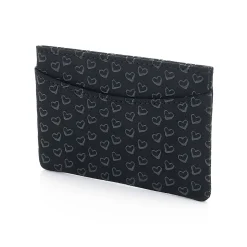 Tiffany & Co. Elsa Peretti® card case in black leather with lacquered Open Hearts. | ^Women Small Leather Goods|Women's Accessories