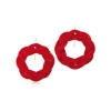 Tiffany & Co. Elsa Peretti® Circle hook earrings in red woven silk with 18k gold. | ^ Earrings|Gold Jewelry