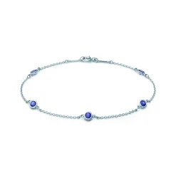 Tiffany & Co. Elsa Peretti® Color by the Yard bracelet in platinum with sapphires. | ^ Bracelets|Platinum Jewelry