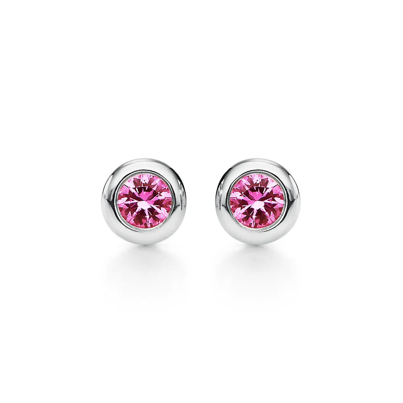 Tiffany & Co. Elsa Peretti® Color by the Yard earrings in sterling silver with pink sapphires. | ^ Earrings|Sterling Silver Jewelry