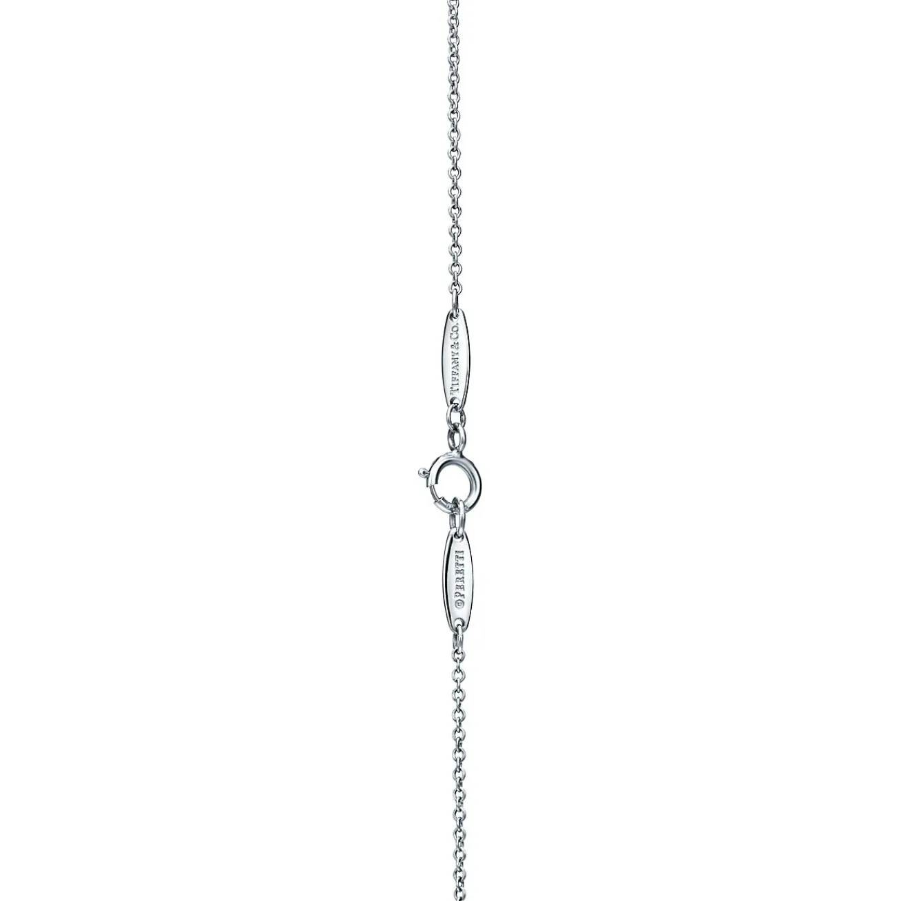 Tiffany & Co. Elsa Peretti® Color by the Yard necklace in platinum with sapphire and diamonds. | ^ Necklaces & Pendants|Platinum Jewelry