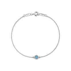 Tiffany & Co. Elsa Peretti® Color by the Yard bracelet in sterling silver with an aquamarine. | ^ Bracelets|Sterling Silver Jewelry