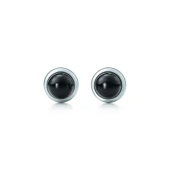 Tiffany & Co. Elsa Peretti® Color by the Yard earrings in sterling silver with black jade. | ^ Earrings|Sterling Silver Jewelry