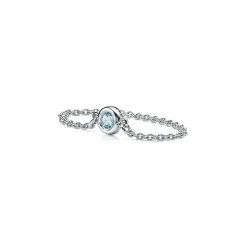 Tiffany & Co. Elsa Peretti® Color by the Yard Ring in Silver with an Aquamarine | ^ Rings|Sterling Silver Jewelry