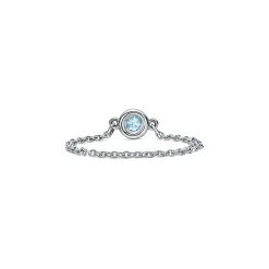 Tiffany & Co. Elsa Peretti® Color by the Yard Ring in Silver with an Aquamarine | ^ Rings|Sterling Silver Jewelry
