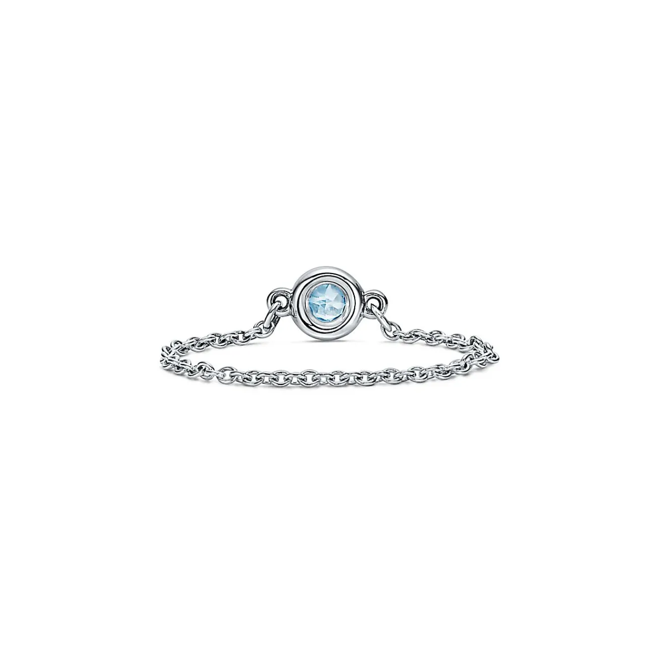 Tiffany & Co. Elsa Peretti® Color by the Yard Ring in Silver with an Aquamarine | ^ Rings|Sterling Silver Jewelry