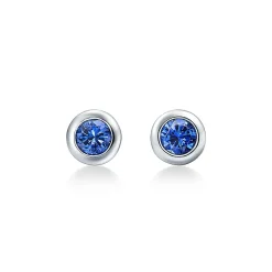 Tiffany & Co. Elsa Peretti® Color by the Yard earrings in platinum with sapphires. | ^ Earrings|Dainty Jewelry