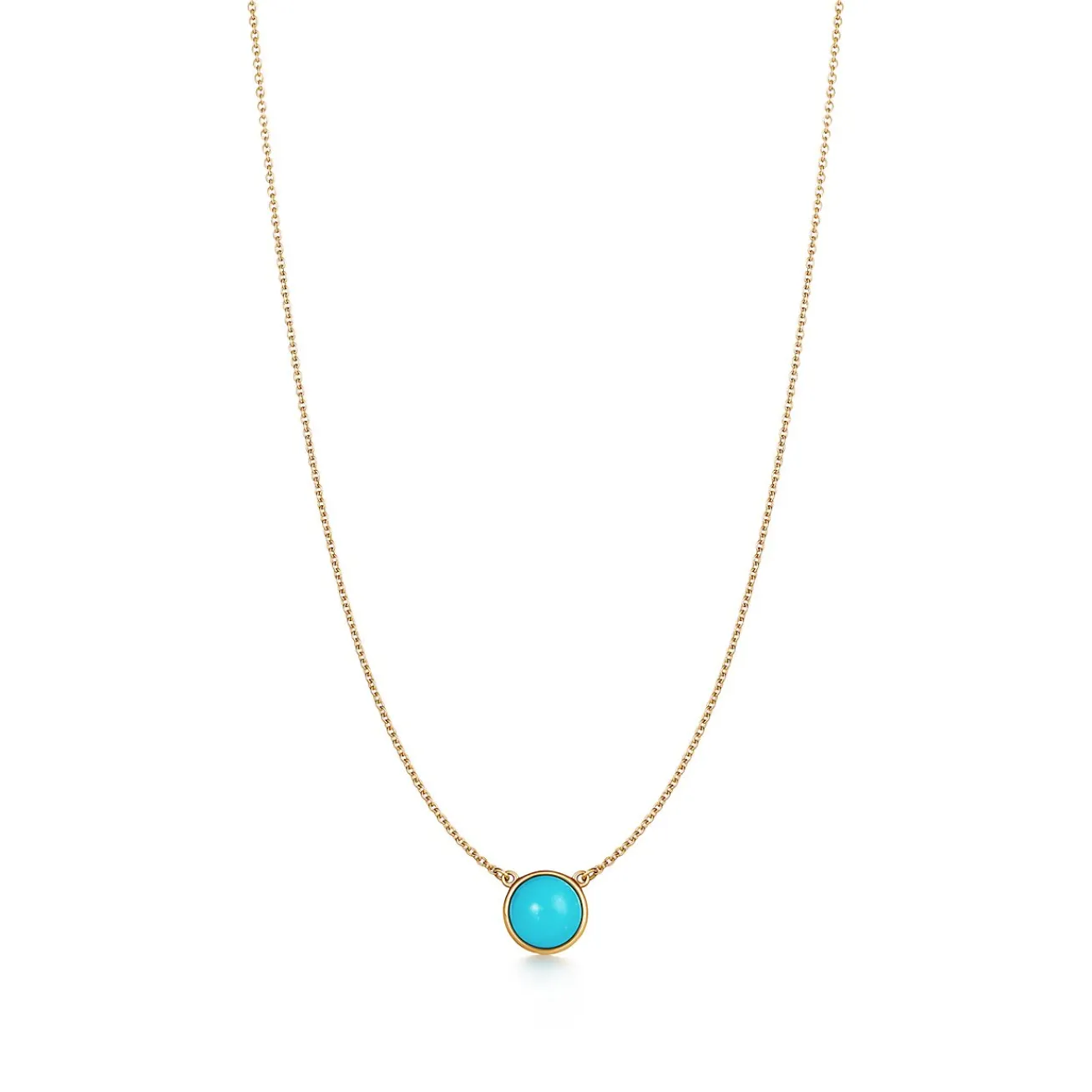 Tiffany & Co. Elsa Peretti® Color by the Yard Turquoise Pendant in Yellow Gold | ^ Necklaces & Pendants|Gold Jewelry