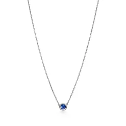 Tiffany & Co. Elsa Peretti® Color by the Yard Pendant in Platinum with a Sapphire | ^ Necklaces & Pendants|Platinum Jewelry