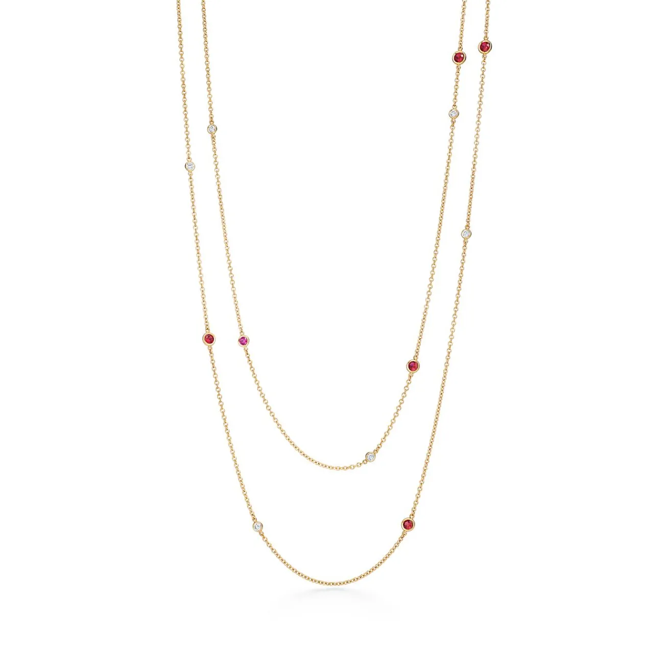 Tiffany & Co. Elsa Peretti® Color by the Yard sprinkle necklace in 18k gold with gemstones. | ^ Necklaces & Pendants|Gold Jewelry