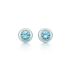 Tiffany & Co. Elsa Peretti® Color by the Yard earrings in sterling silver with aquamarines. | ^ Earrings|Sterling Silver Jewelry