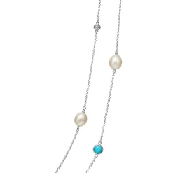 Tiffany & Co. Elsa Peretti® Color by the Yard sprinkle necklace in silver with turquoise. | ^ Necklaces & Pendants|Sterling Silver Jewelry