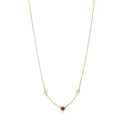 Tiffany & Co. Elsa Peretti® Color by the Yard necklace in 18k gold with a ruby and diamonds. | ^ Necklaces & Pendants|Gifts for Her