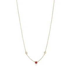 Tiffany & Co. Elsa Peretti® Color by the Yard necklace in 18k gold with a ruby and diamonds. | ^ Necklaces & Pendants|Gifts for Her