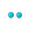 Tiffany & Co. Elsa Peretti® Color by the Yard earrings in 18k gold with turquoise cabochons. | ^ Earrings|Gold Jewelry