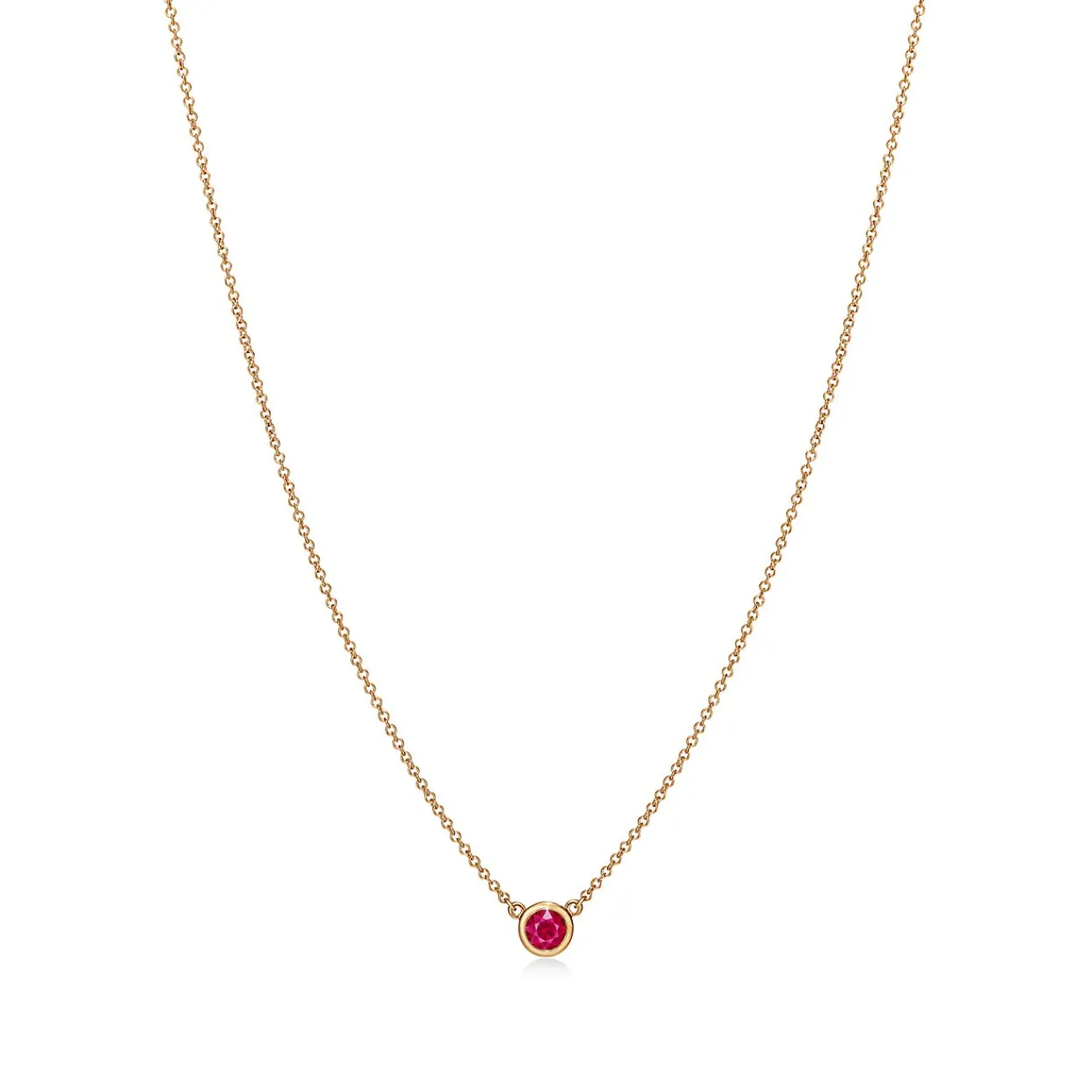 Tiffany & Co. Elsa Peretti® Color by the Yard Pendant in Yellow Gold with a Ruby | ^ Necklaces & Pendants|Gold Jewelry