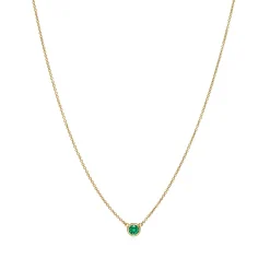 Tiffany & Co. Elsa Peretti® Color by the Yard Pendant in Yellow Gold with an Emerald | ^ Necklaces & Pendants|Gold Jewelry