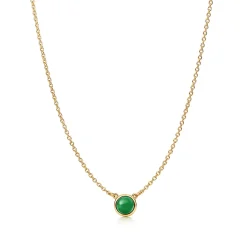 Tiffany & Co. Elsa Peretti® Color by the Yard Green Jade Pendant in Yellow Gold | ^ Necklaces & Pendants|Gold Jewelry