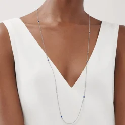 Tiffany & Co. Elsa Peretti® Color by the Yard sprinkle necklace in platinum with gemstones. | ^ Necklaces & Pendants|Platinum Jewelry