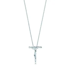 Tiffany & Co. Elsa Peretti® crucifix pendant in sterling silver, 19 mm wide. | ^ Necklaces & Pendants|Sterling Silver Jewelry