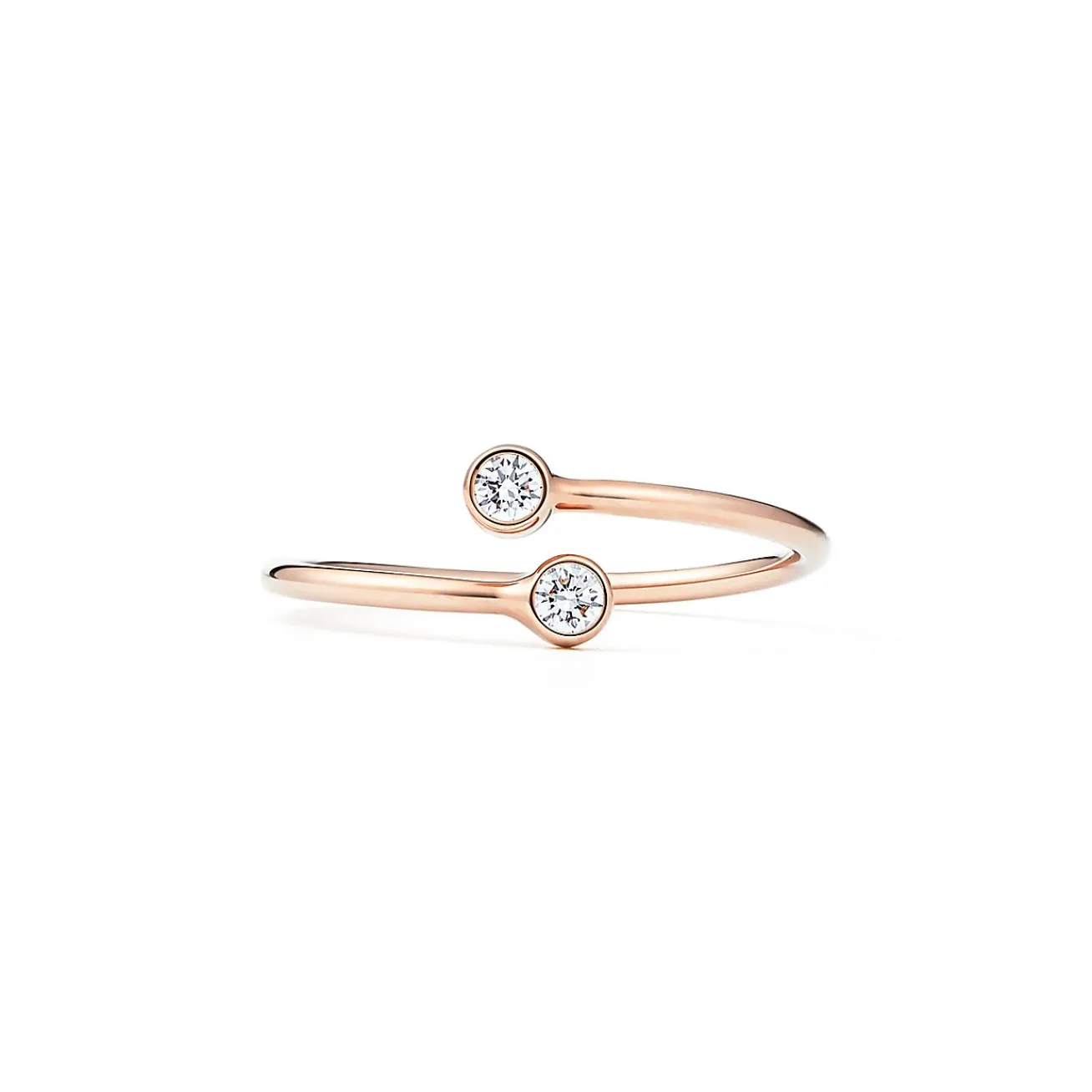 Tiffany & Co. Elsa Peretti® Diamond Hoop ring in 18k rose gold with diamonds. | ^ Rings|Rose Gold Jewelry